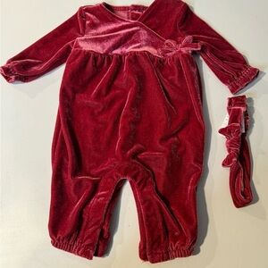 Just One You by Carters Velvet Coverall & Headband, Size 3M